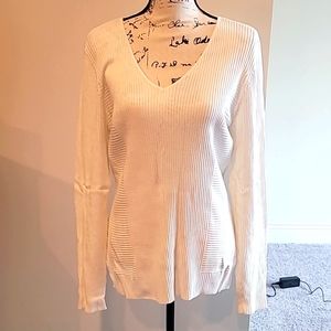 White ribbed sweater XL